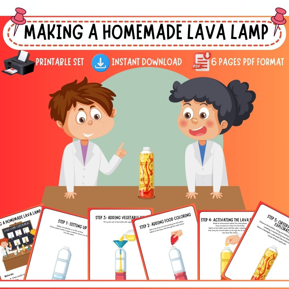Homemade Lava Lamp Science Experiment – PLR Printable Kit – Arts Crafts ...