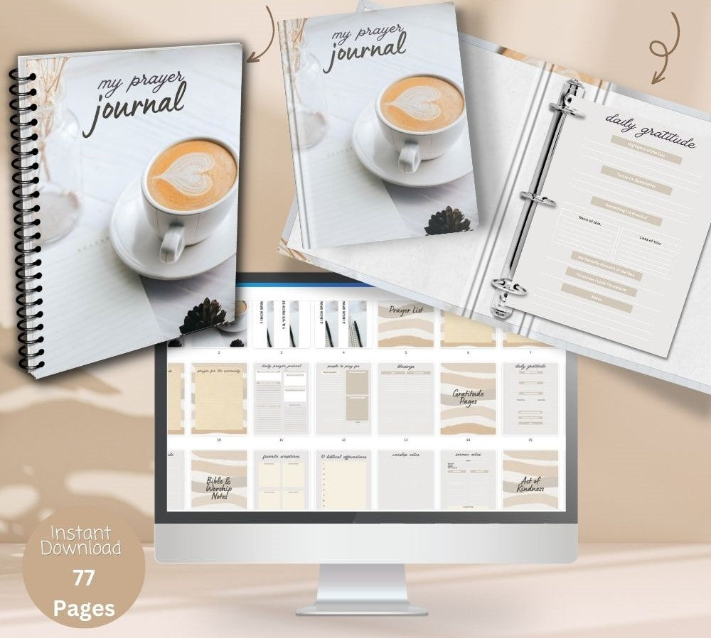 PLR Tan Prayer Journal | Journals for spiritual growth | My Store