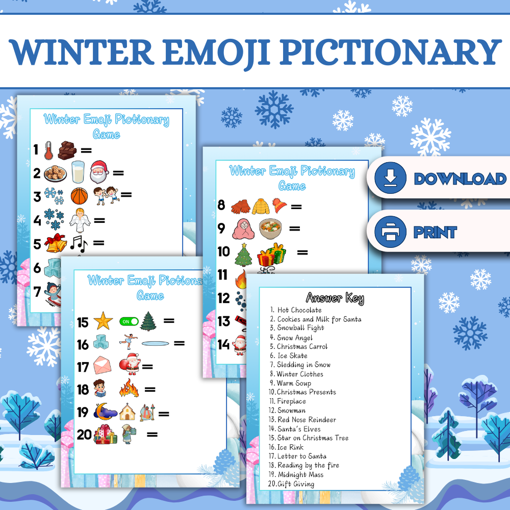 Winter Emoji Pictionary