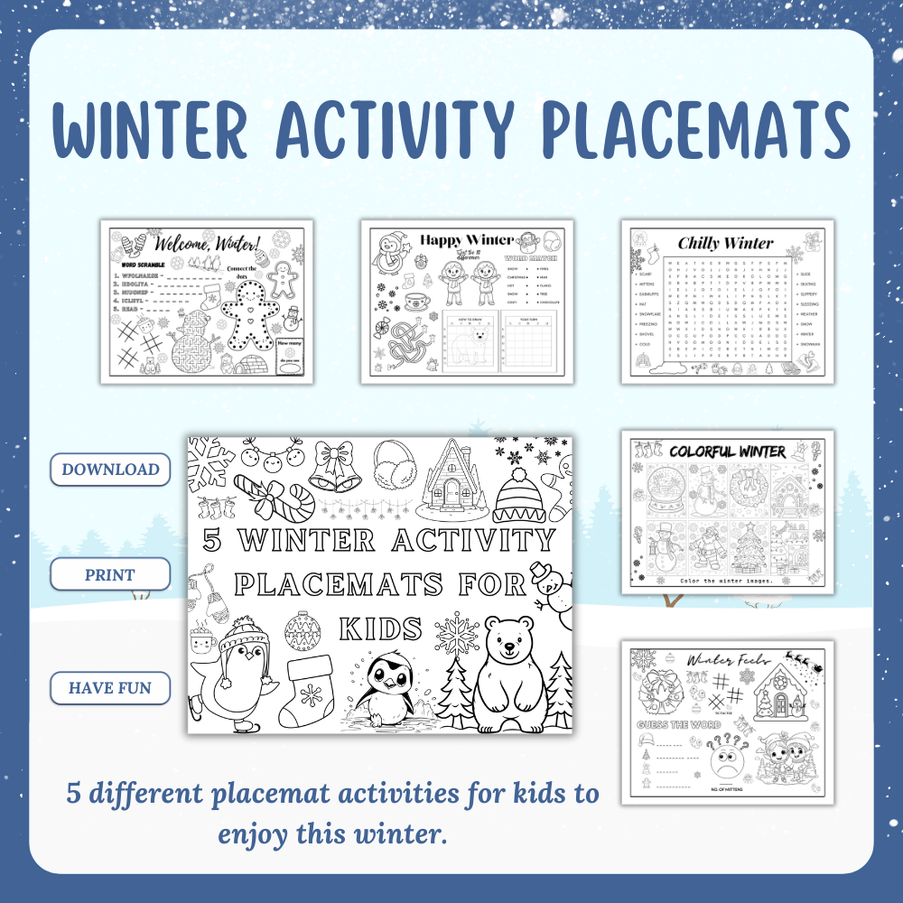 Winter Activity Placemats