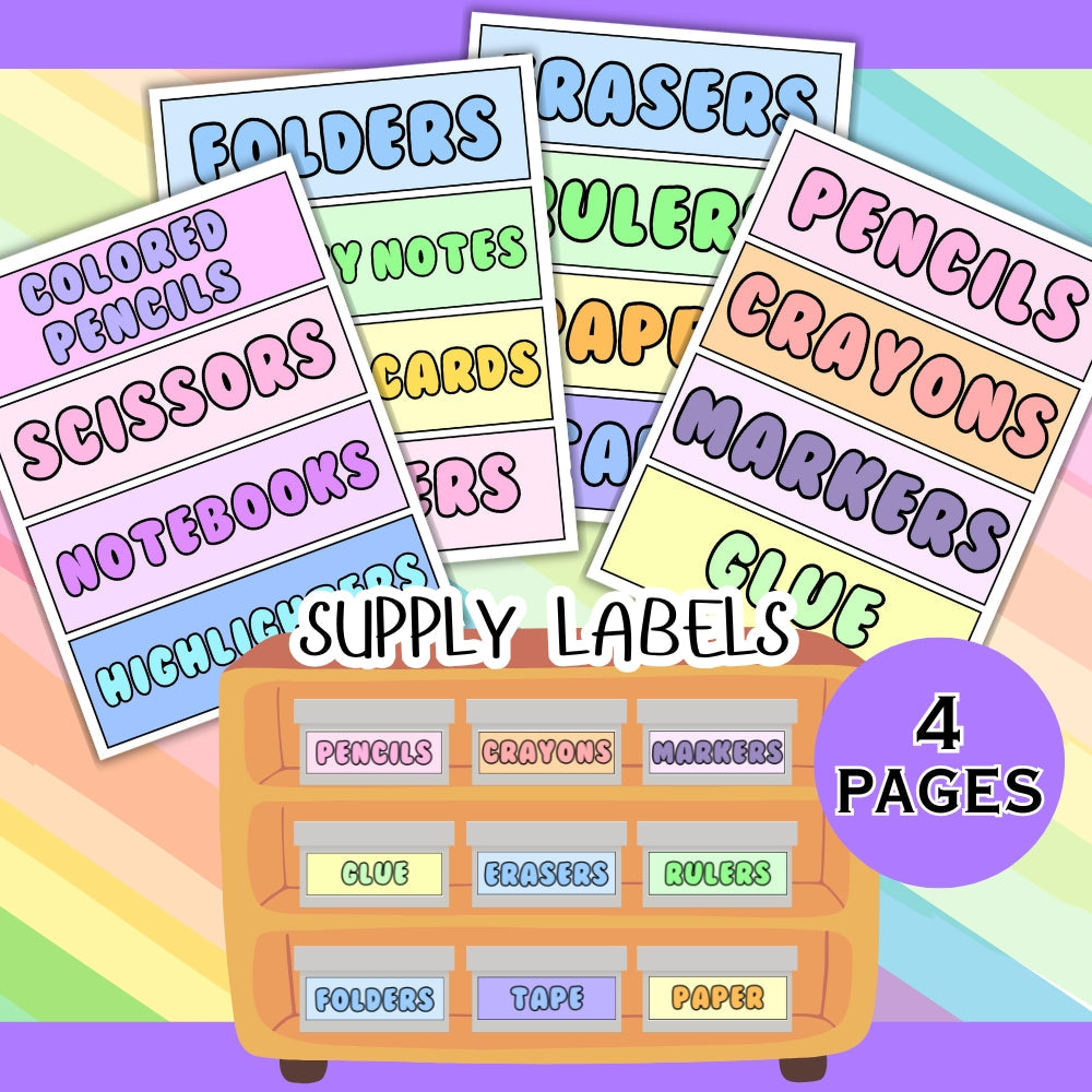 Pastel Classroom Decor Bundle – 215 Printable Pages