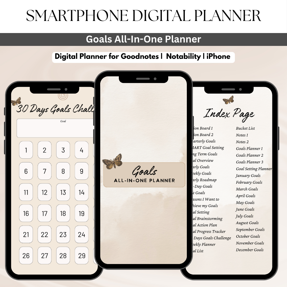 Digital Smartphone Goals All-In-One Planner PDF