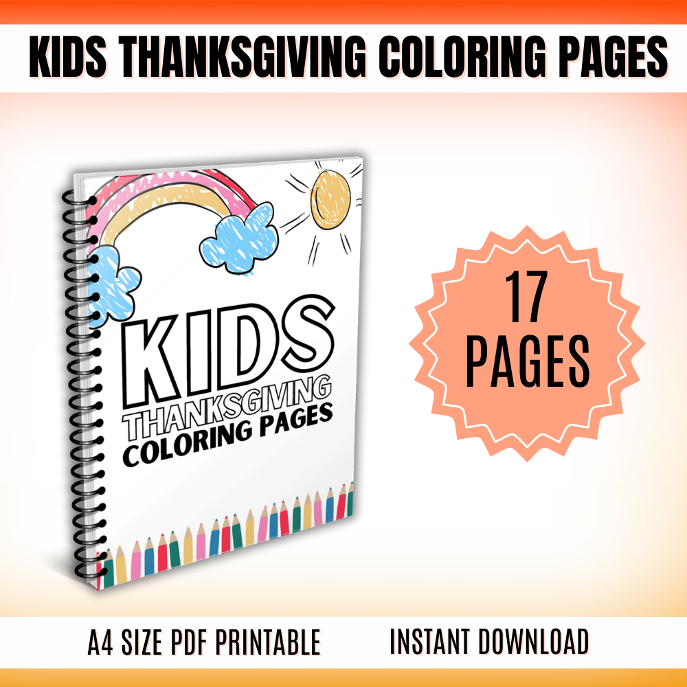 Kids Thanksgiving Coloring Pages Printable PDF
