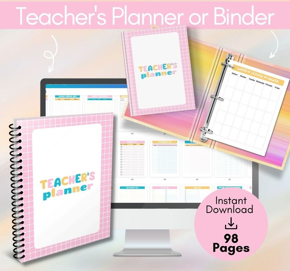 Multi Color Teacher Planner