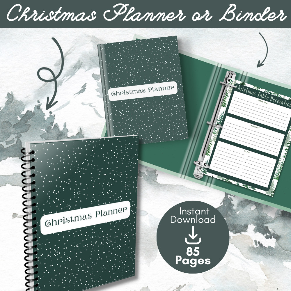 Pine Tree Christmas Planner Printable PDF