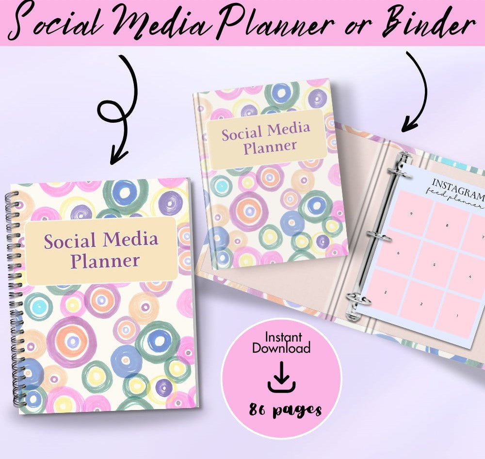 PLR Social Media Planner | Colorful Editable Marketing Templates
