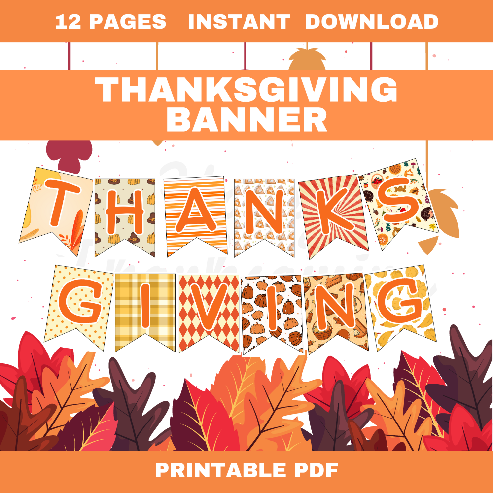Printable Thanksgiving Banner Decoration PDF