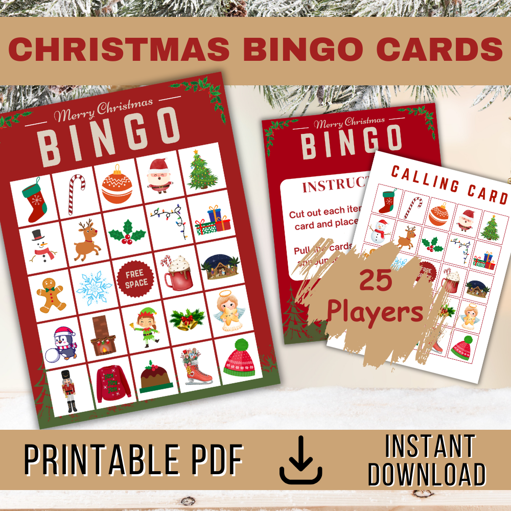 Christmas Bingo Cards Printable Holiday Game