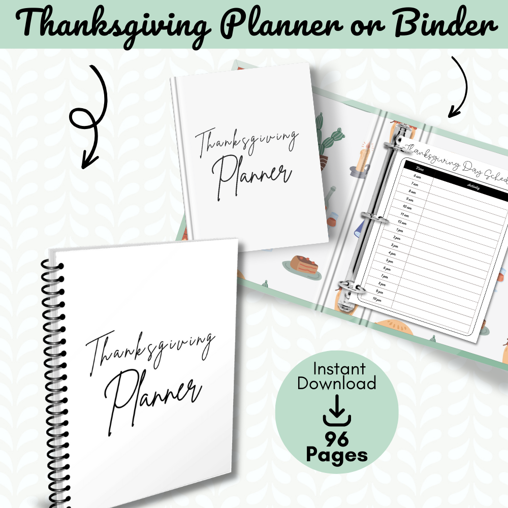 Plain Design Thanksgiving Planner Printable PDF