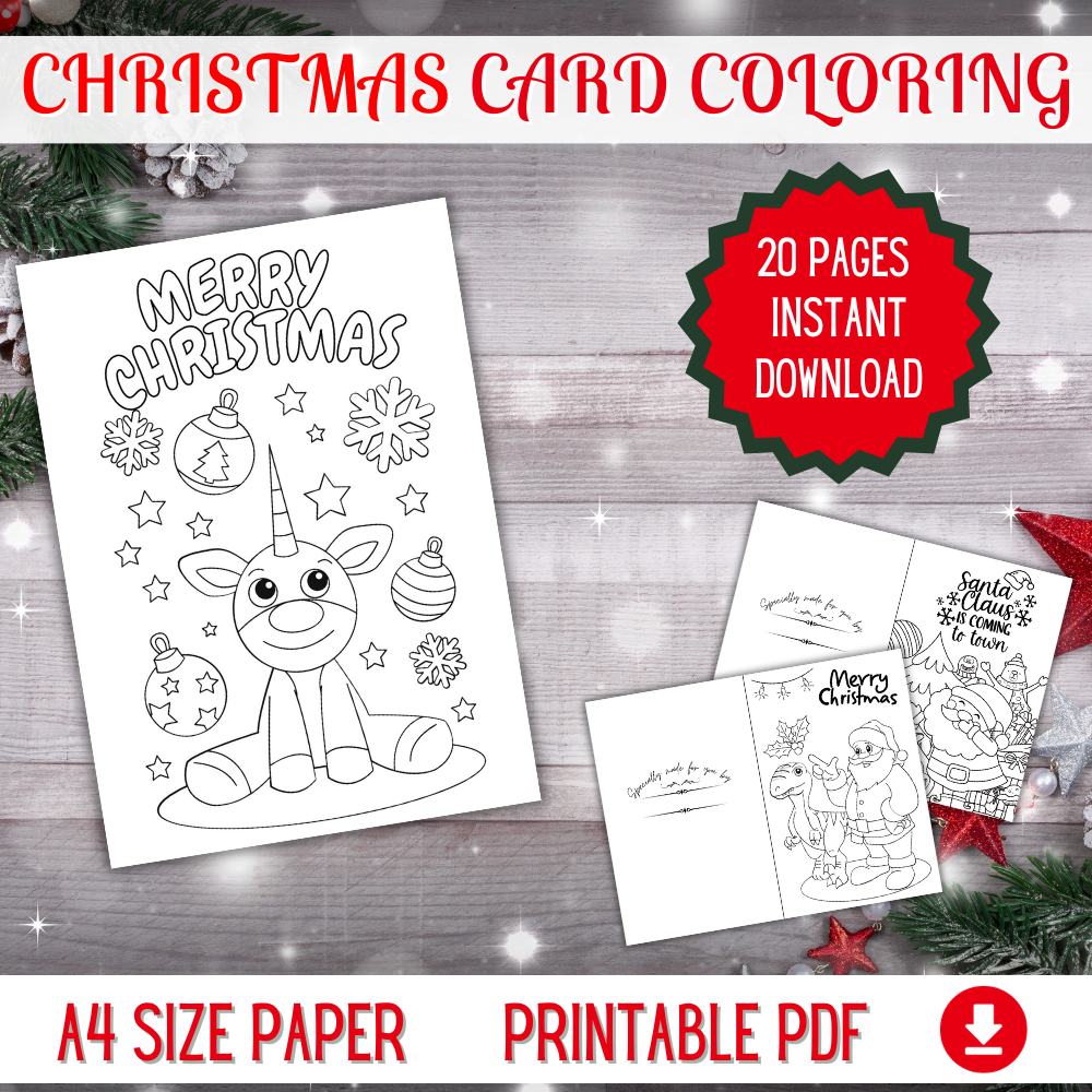 Grey Christmas Cards Printable Set PDF