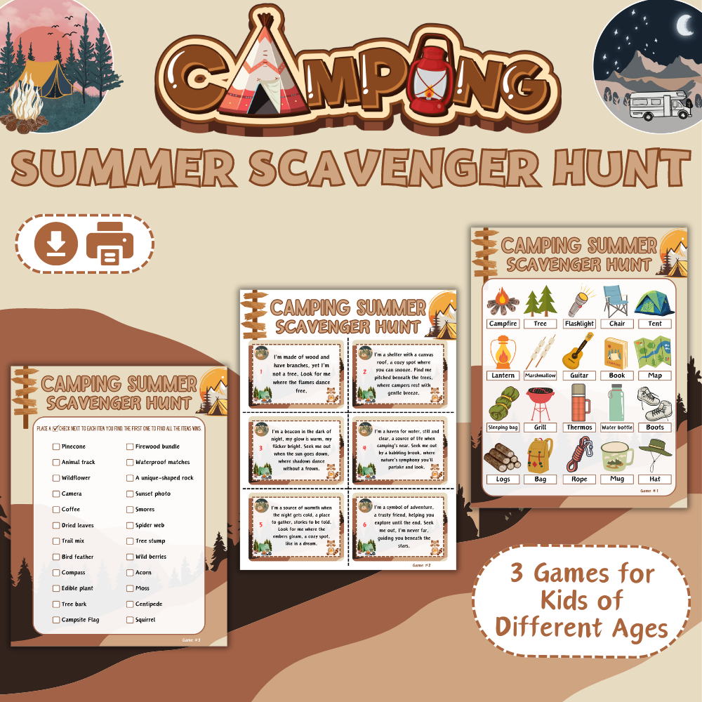 Camping Scavenger Hunt – Fun Outdoor Game for Kids