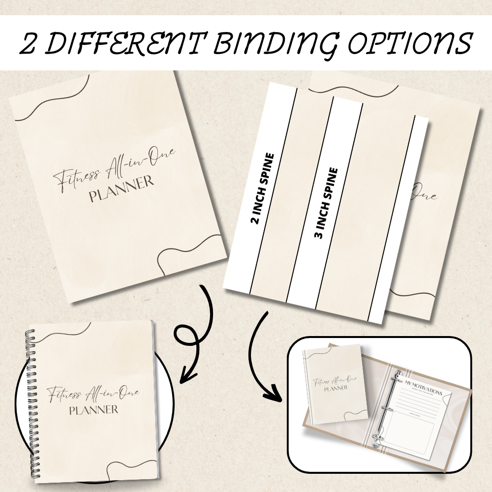 Printable Fitness All-In-One Planner PDF 8.5x11