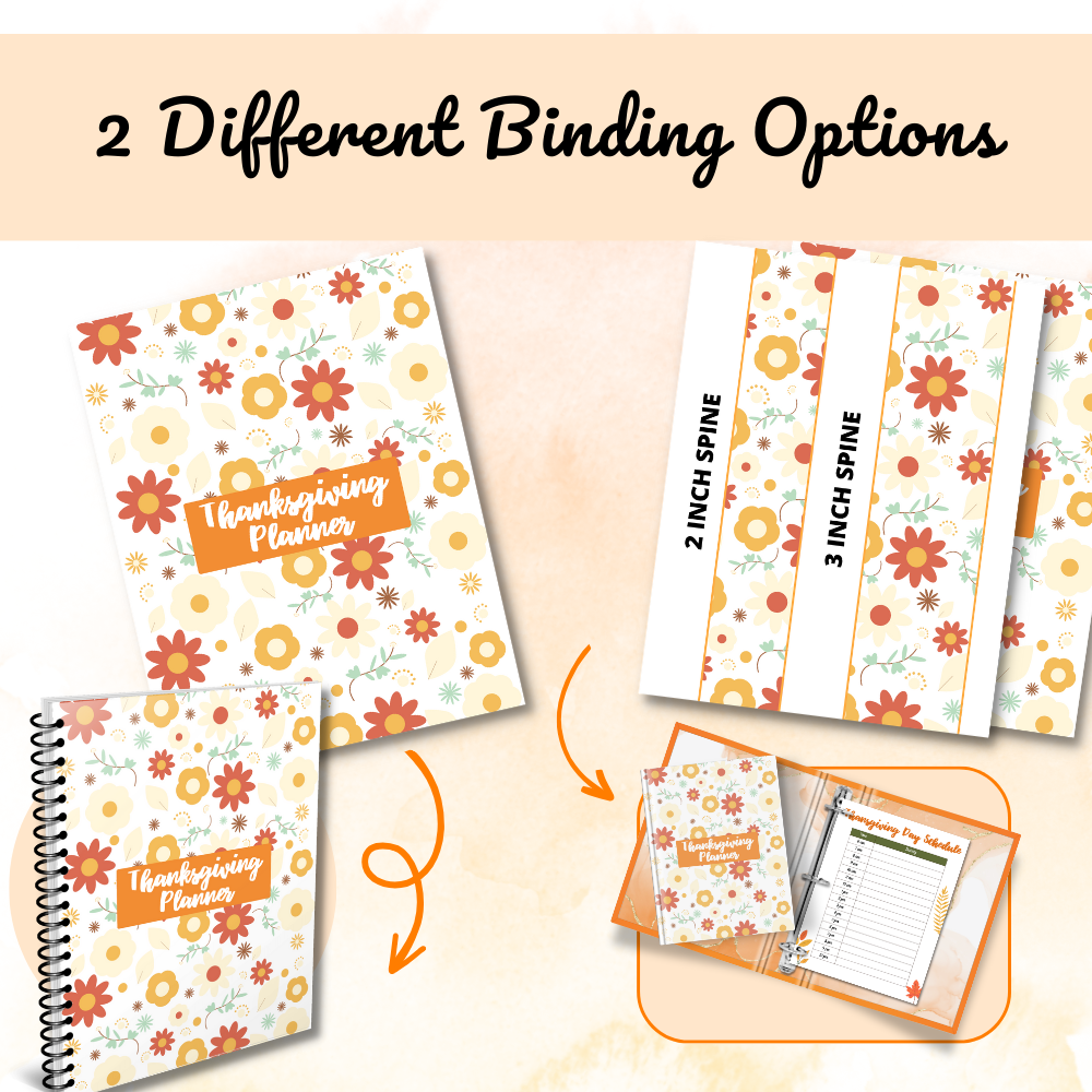 Green & Orange Thanksgiving Planner Printable PDF