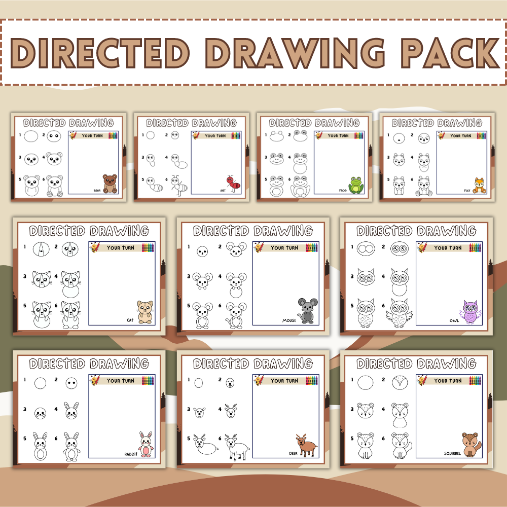 Woodland Animals Directed Drawing