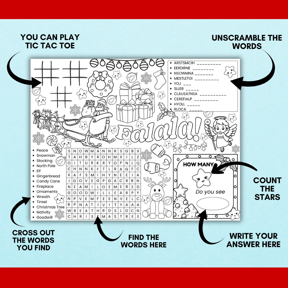 Christmas Placemats – 5 Printable Festive Designs