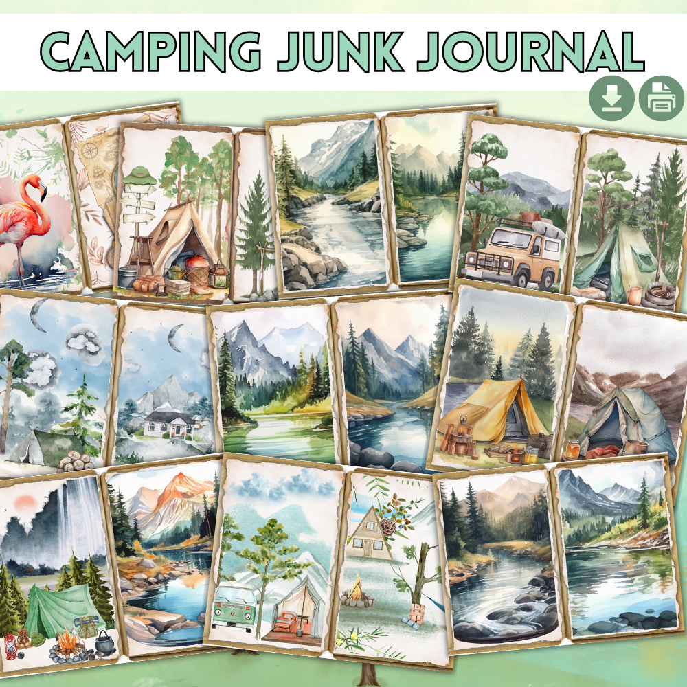 Camping Junk Journal – Printable Outdoor Scrapbook Kit