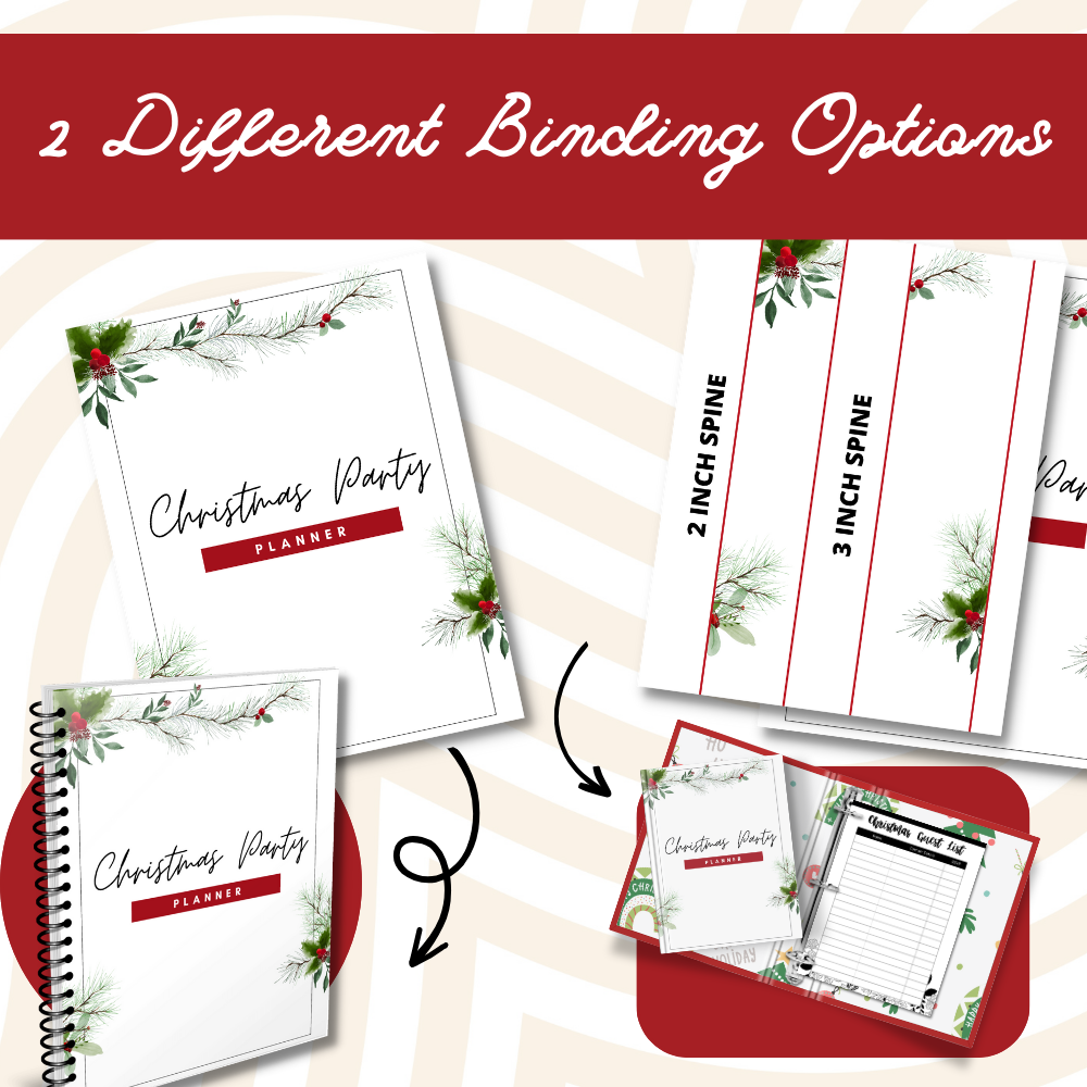 Red & Green Party Christmas Planner Printable PDF