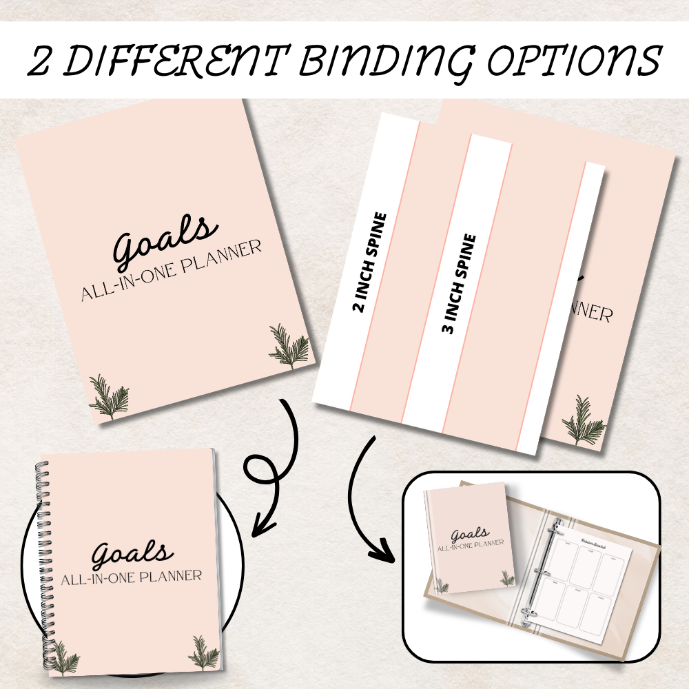 Printable Goals All-In-One Planner PDF 8.5x11