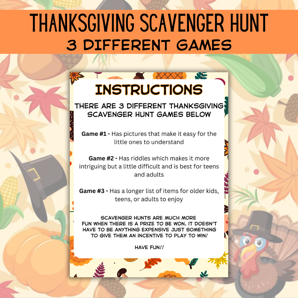 Fall Scavenger Hunt Printable Game PDF
