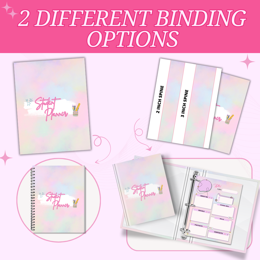 Older Kids Student Planner Pink Design PDF