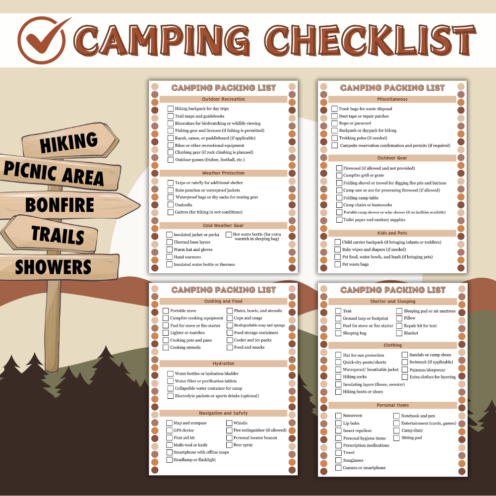 Camping Checklist – Printable Outdoor Packing Guide