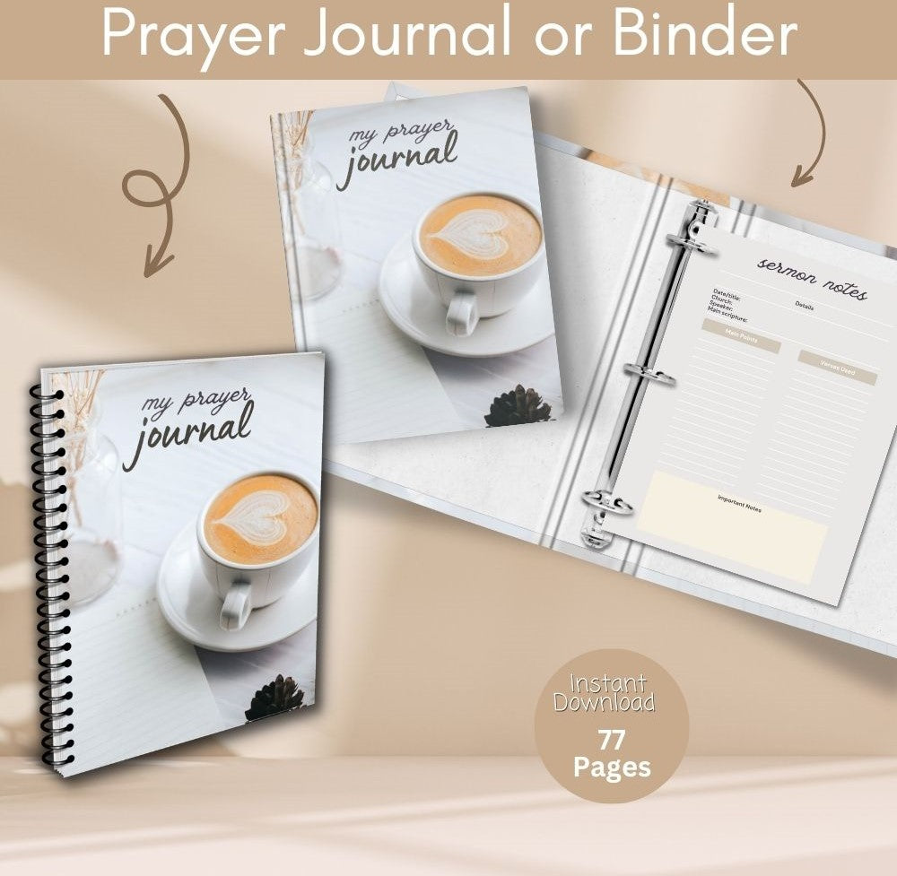 PLR Tan Prayer Journal | Journals for spiritual growth | My Store