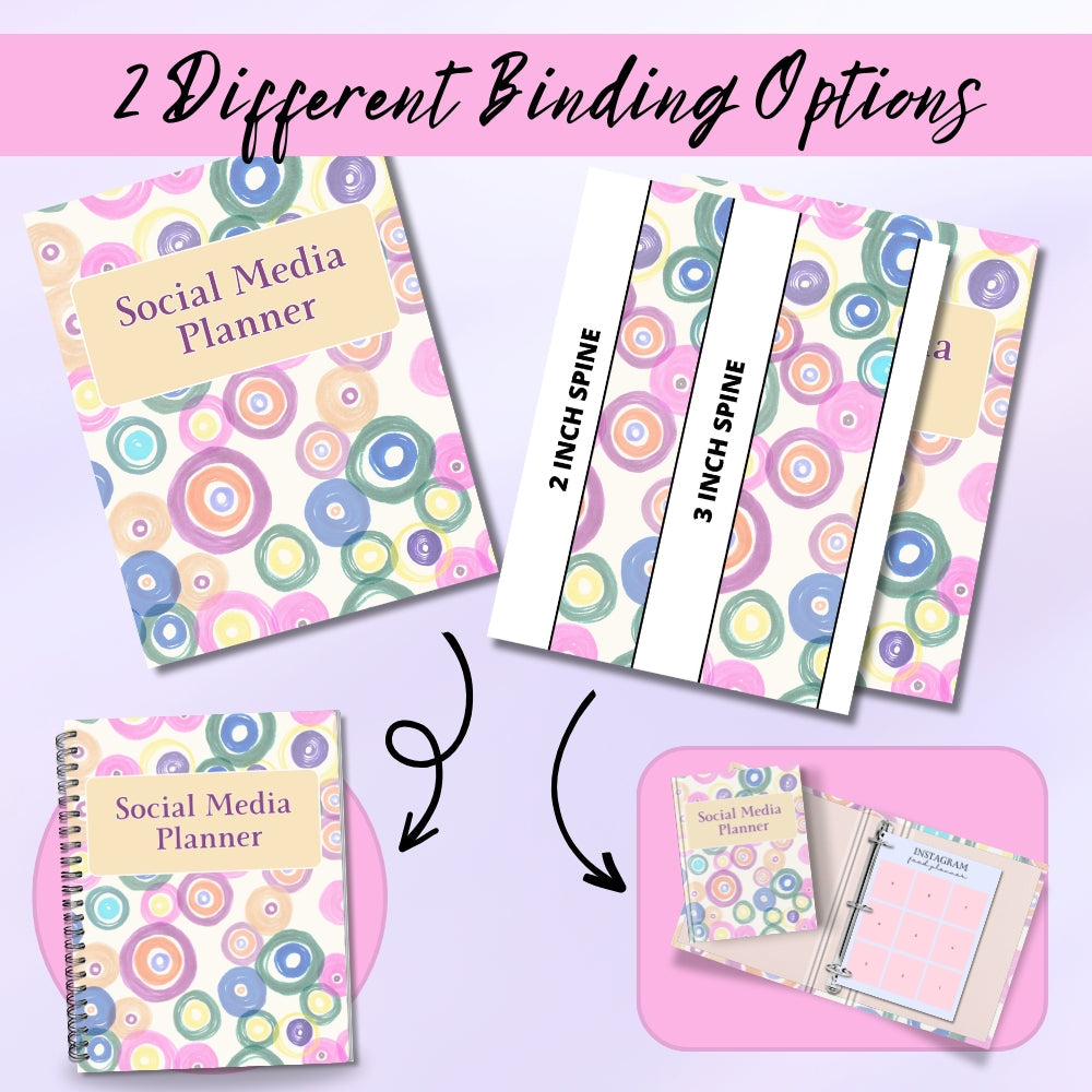PLR Social Media Planner | Colorful Editable Marketing Templates