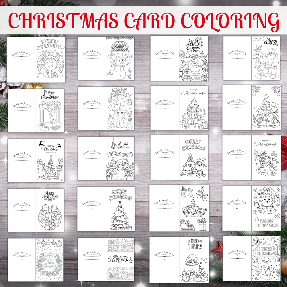 Grey Christmas Cards Printable Set PDF
