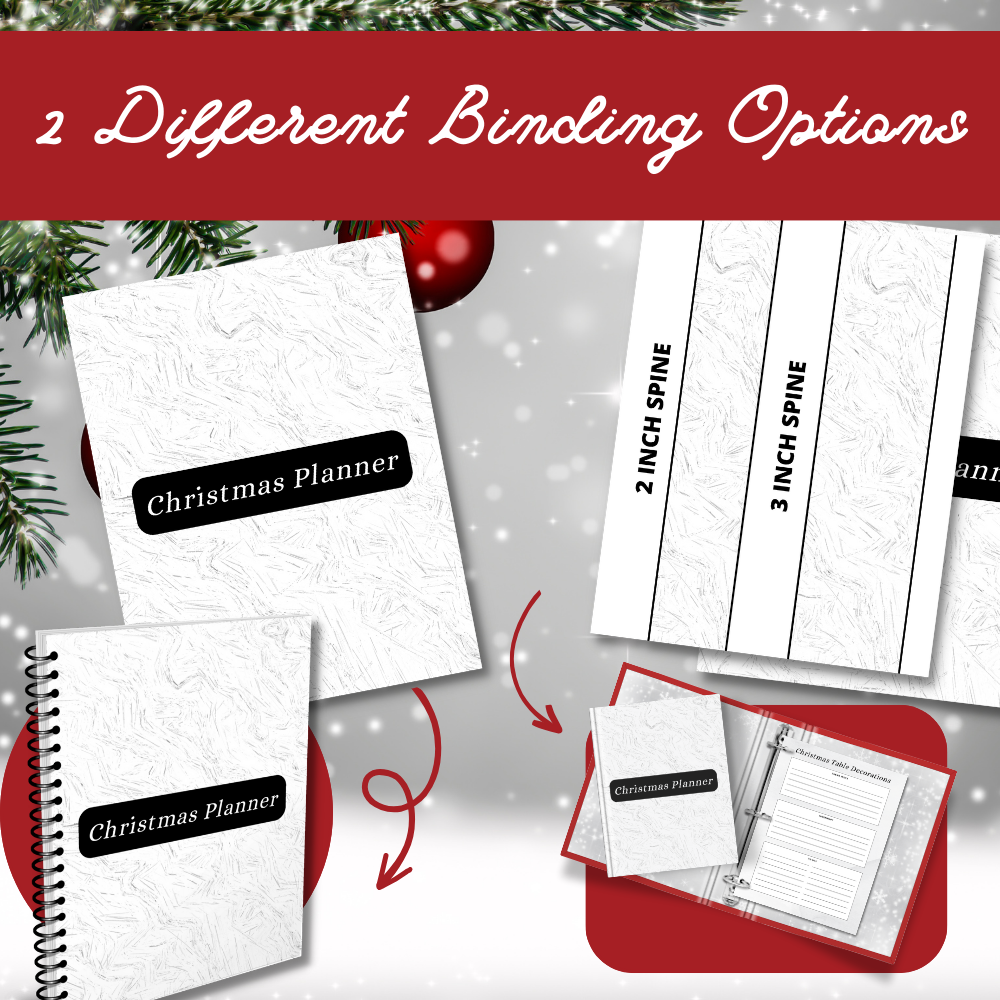 Black & White Christmas Planner Printable PDF
