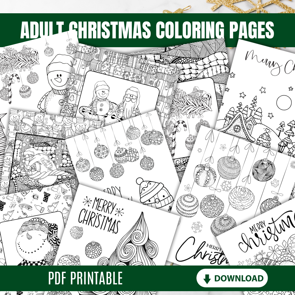 Adult Christmas Coloring Pages Printable PDF