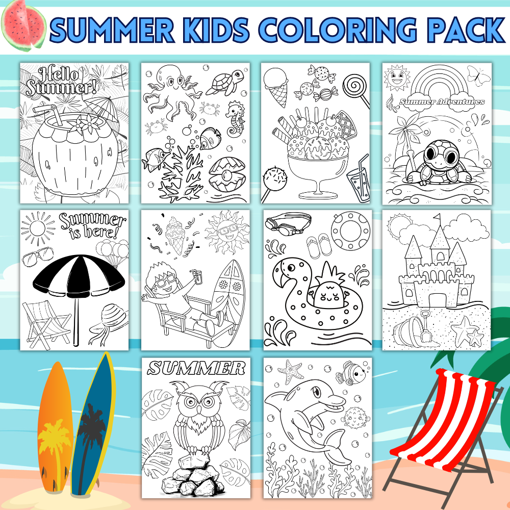 Summer Coloring Pages for Kids