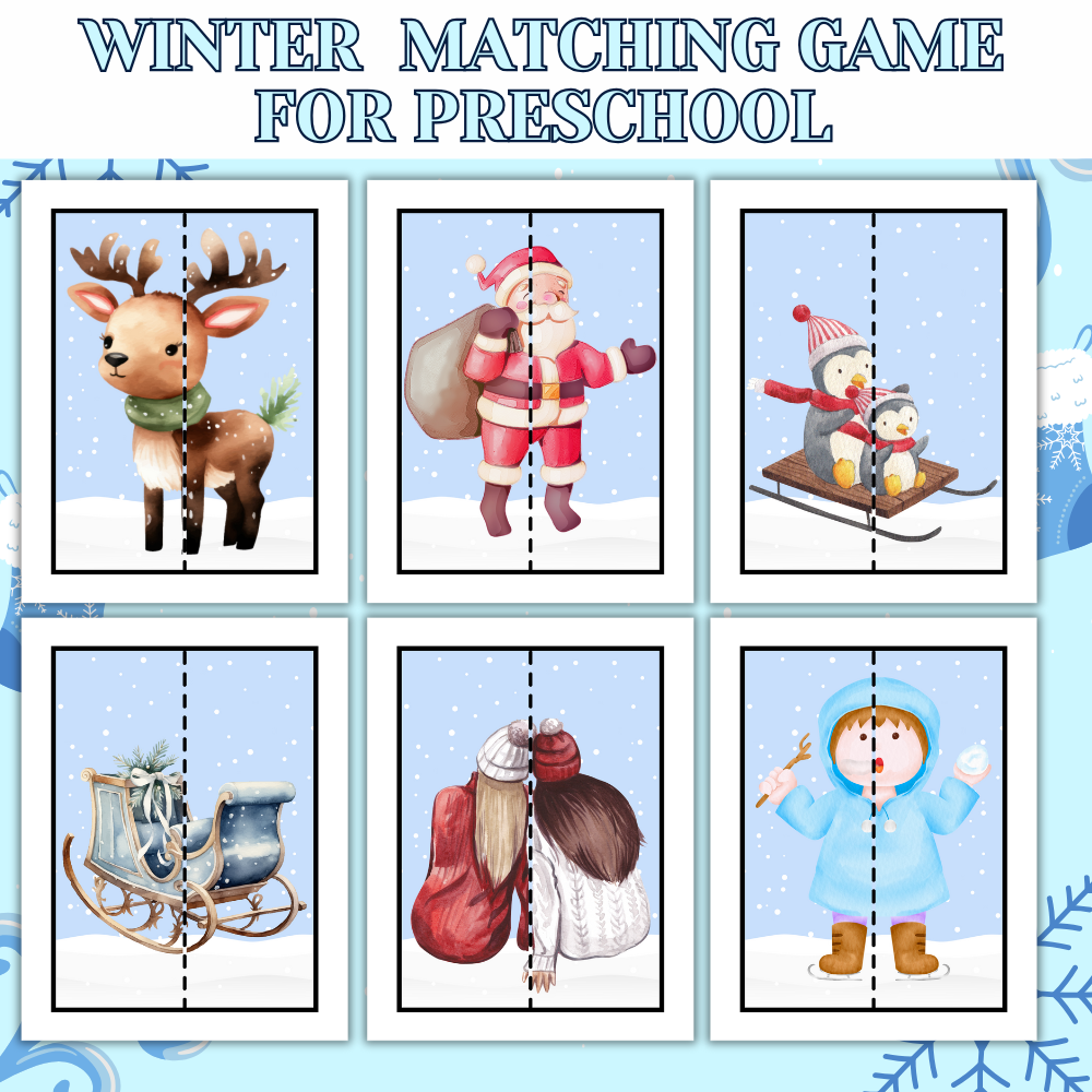 Winter Matching Game for Preschool