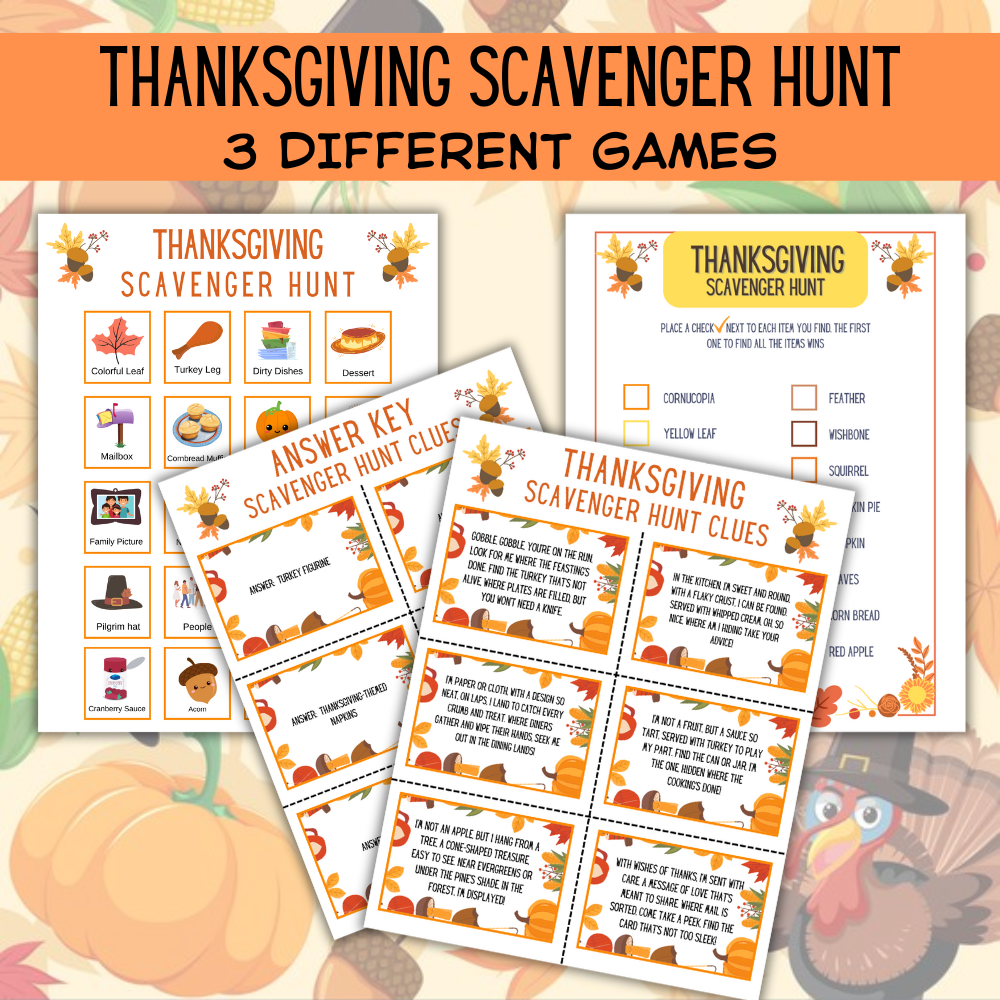Fall Scavenger Hunt Printable Game PDF