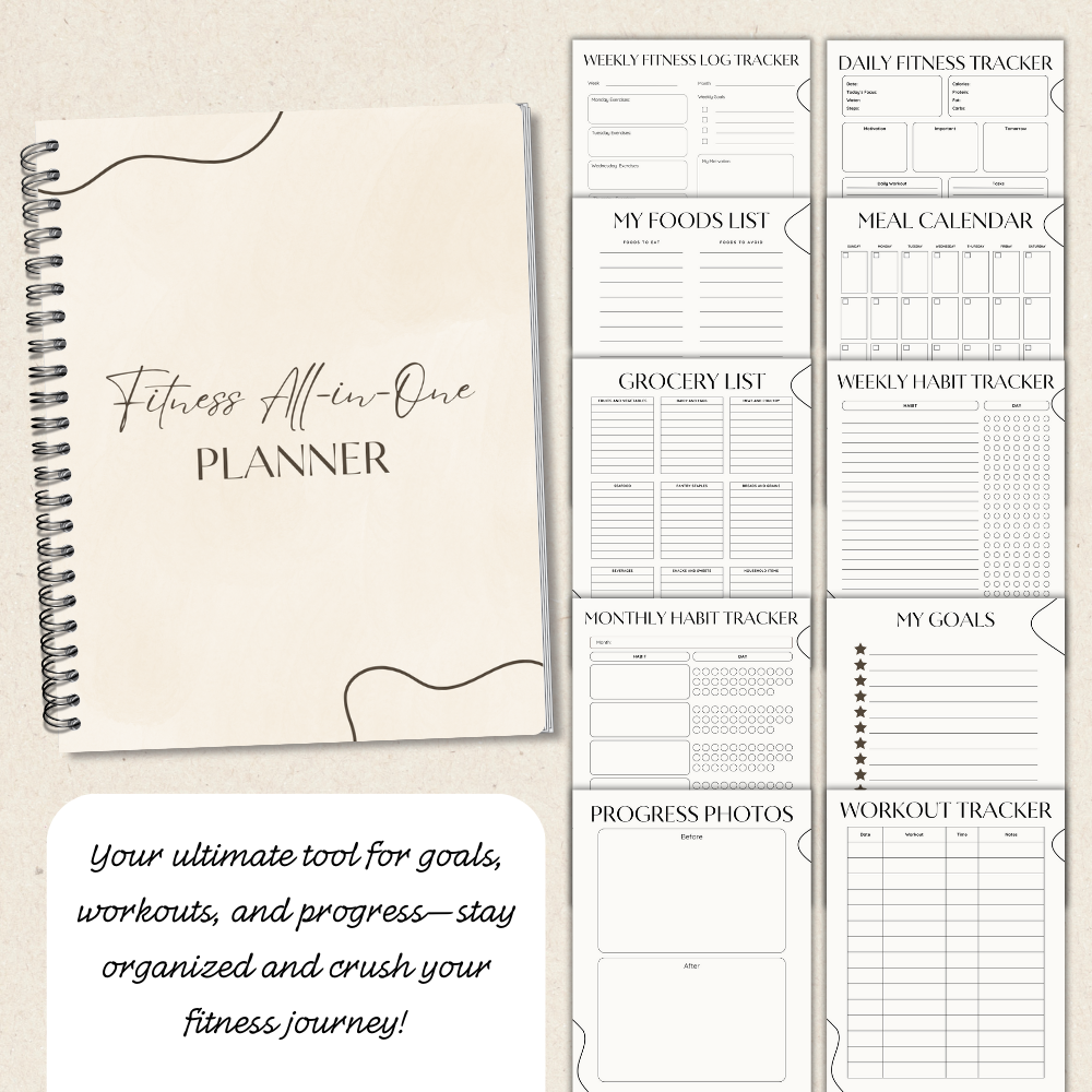 Printable Fitness All-In-One Planner PDF 8.5x11