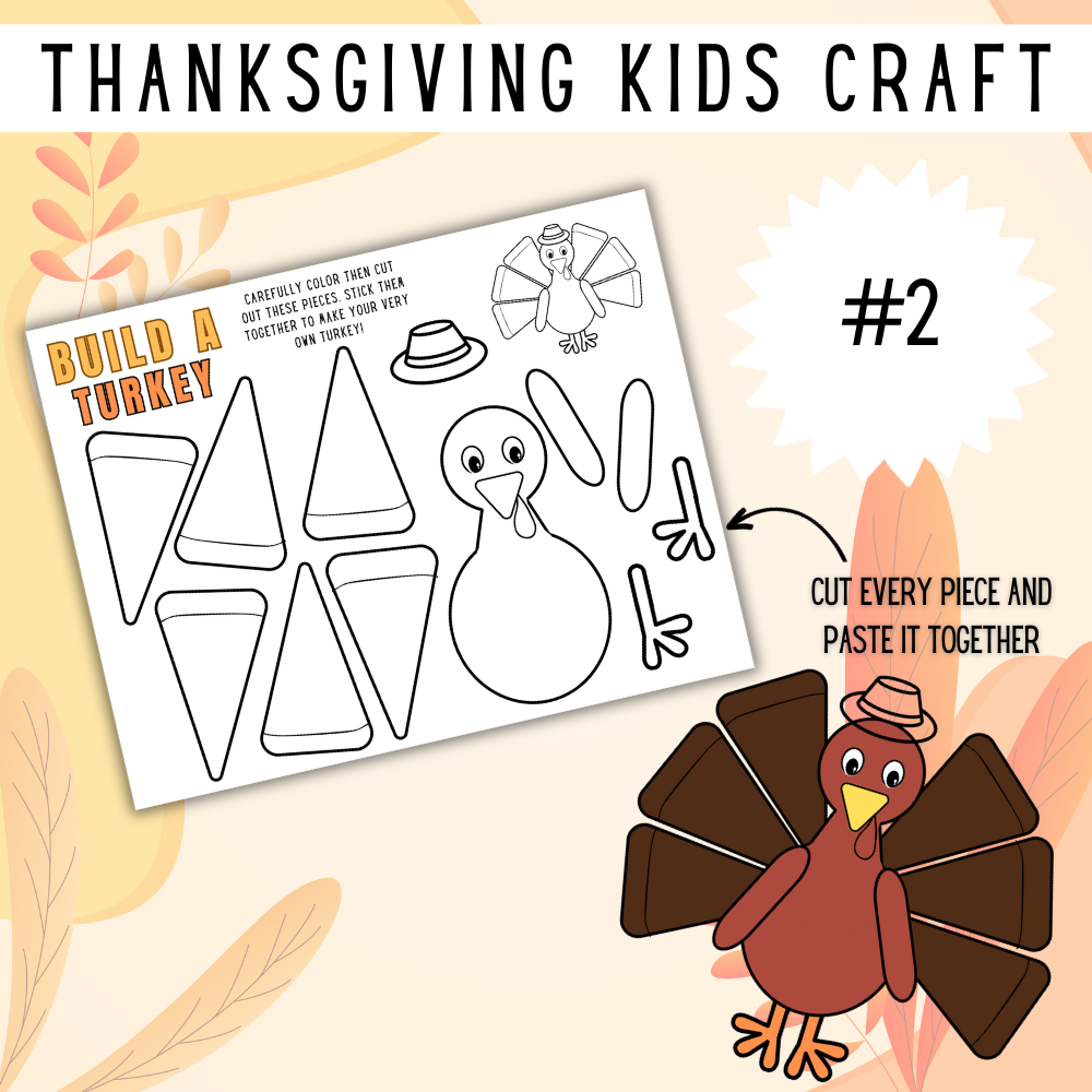 Printable Thanksgiving Kid Crafts PDF Pack
