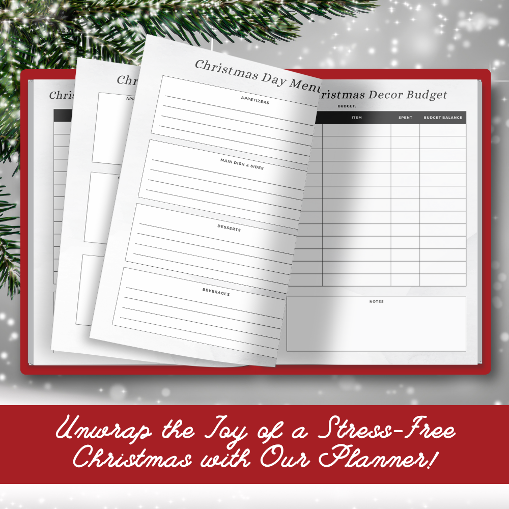 Black & White Christmas Planner Printable PDF
