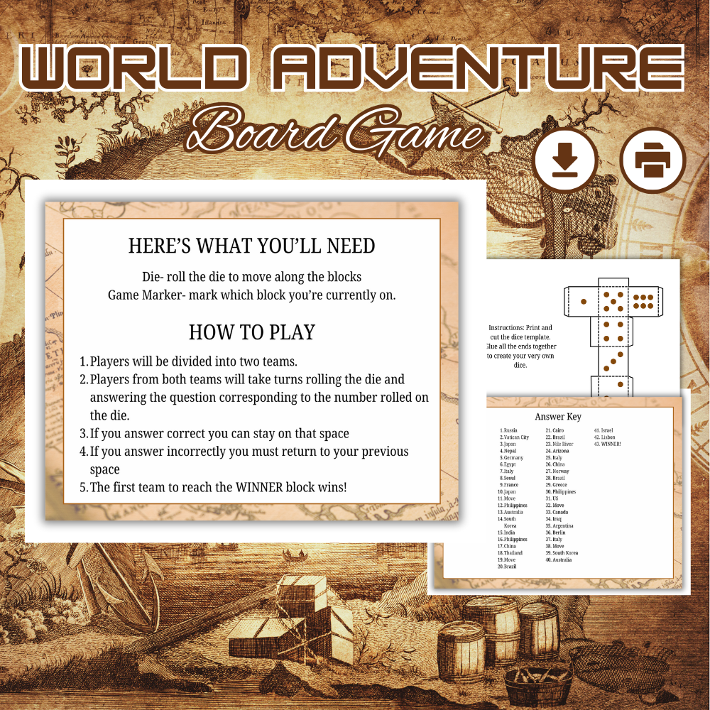 World Adventure Board Game