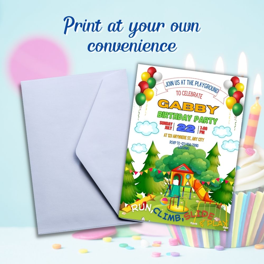 Playground Birthday Invitation Template Pack