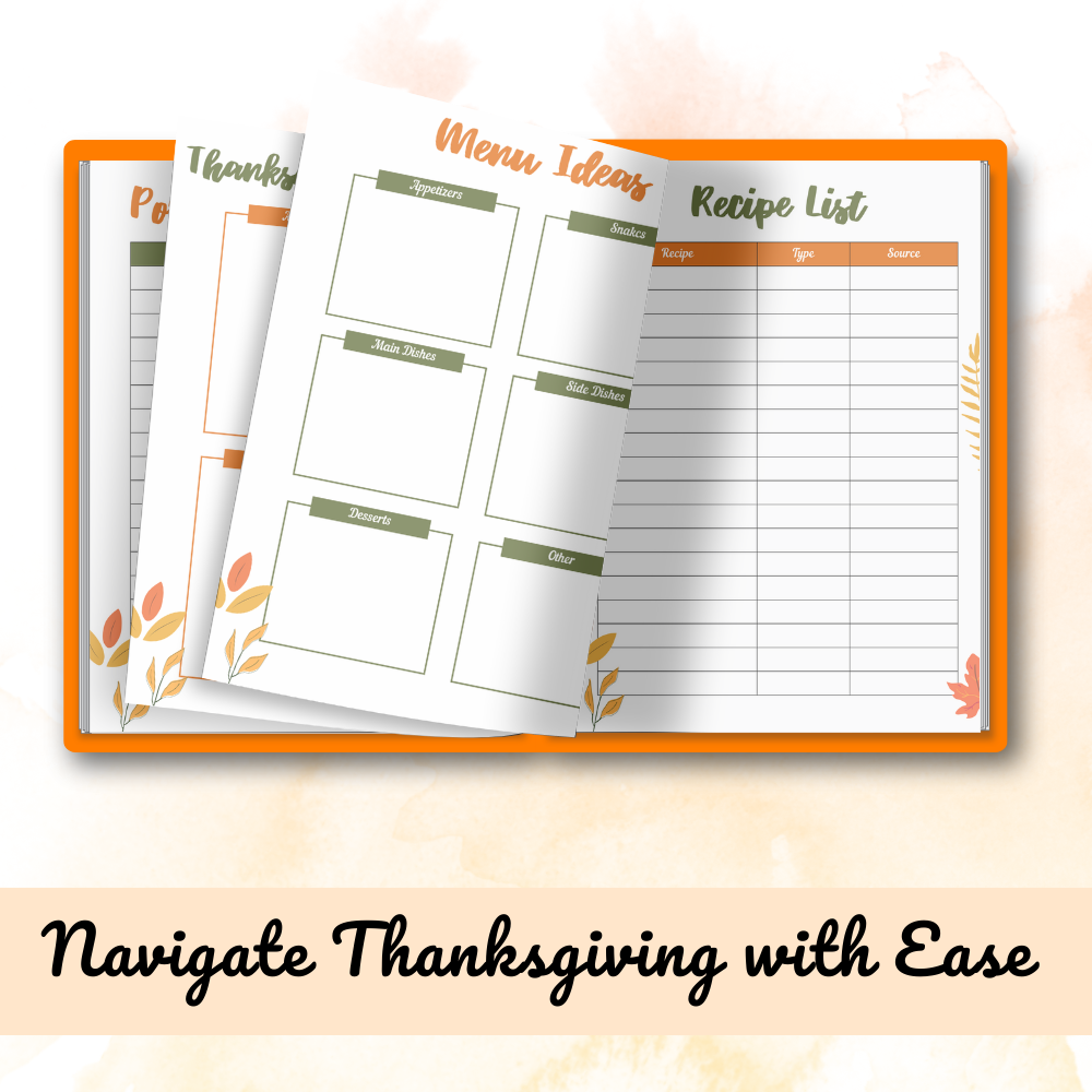 Green & Orange Thanksgiving Planner Printable PDF