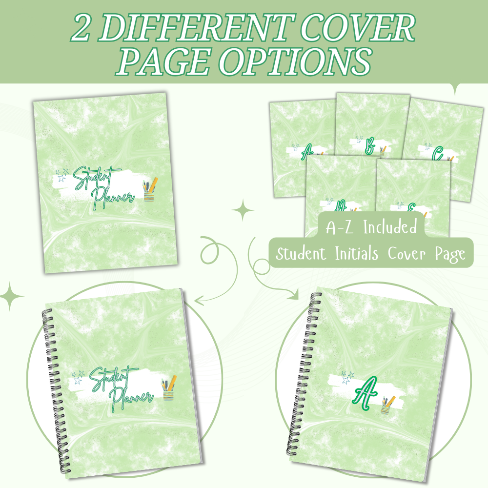 Older Kids Student Planner Green Design PDF