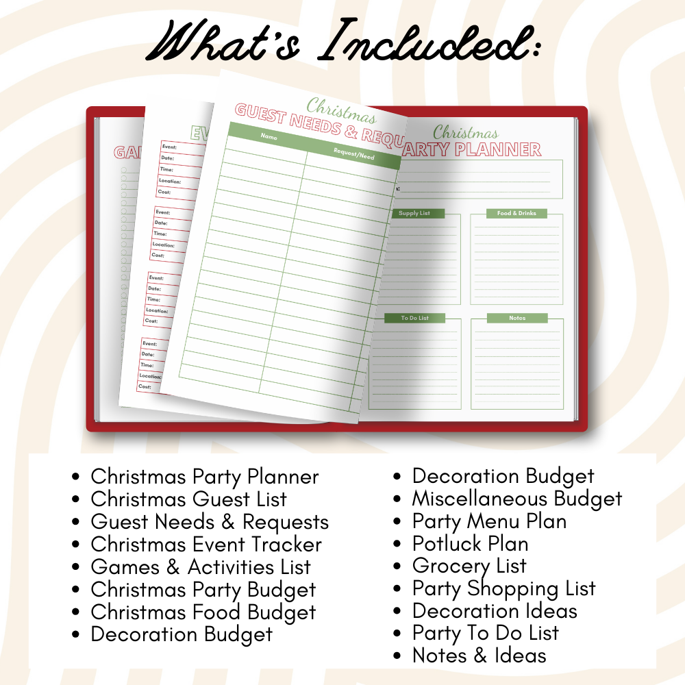 Red Green Party Christmas Planner