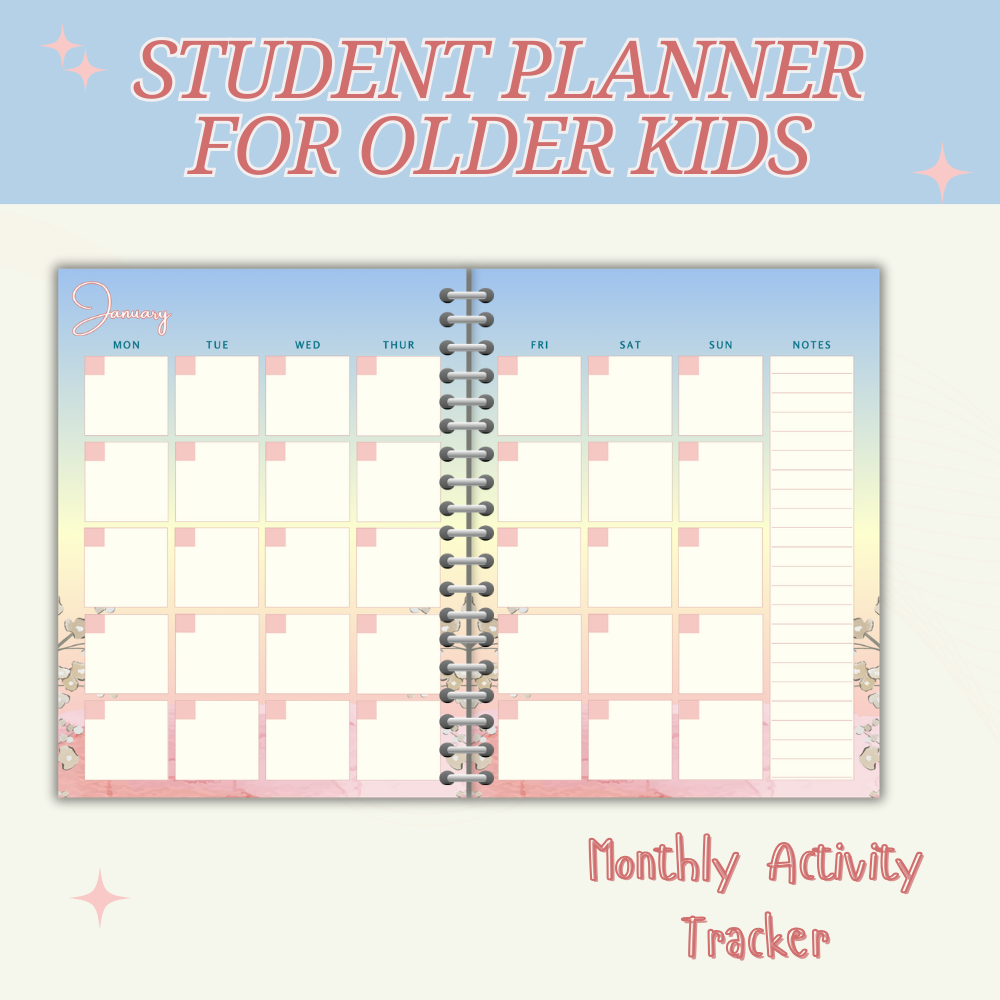 Older Kids Student Planner Pastel Design PDF