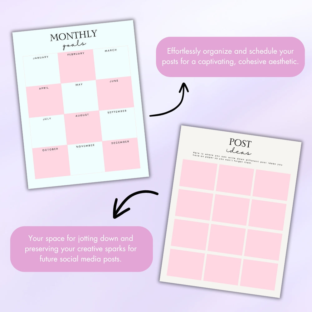 PLR Social Media Planner | Colorful Editable Marketing Templates