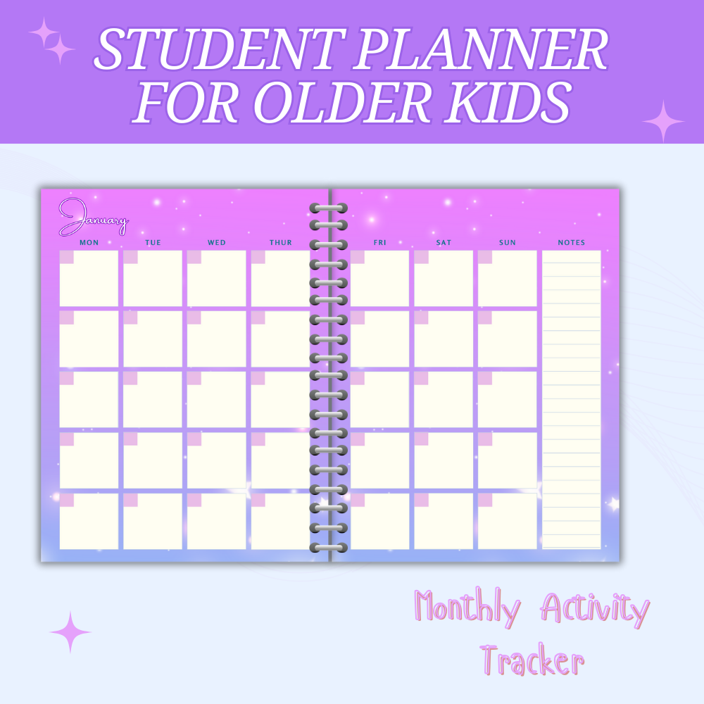 Older Kids Student Planner Purple Design PDF