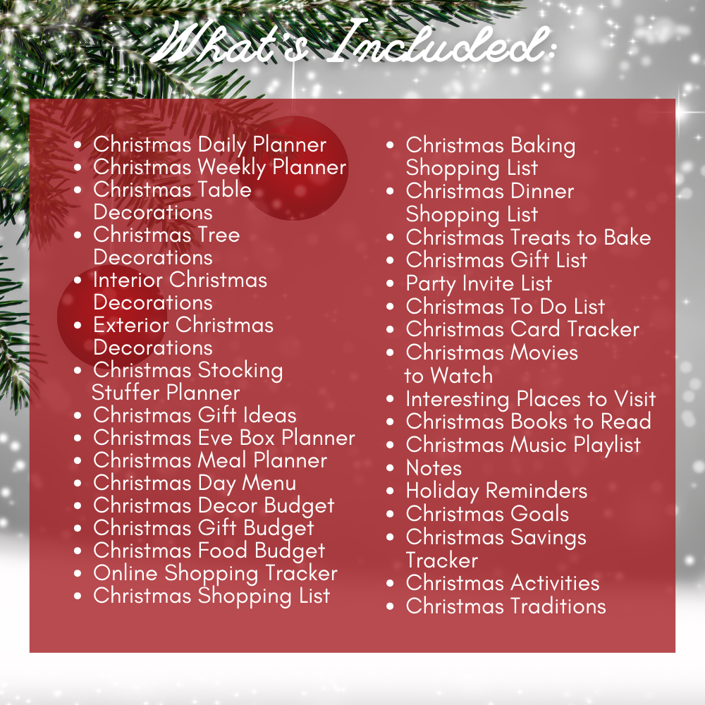 Black & White Christmas Planner Printable PDF