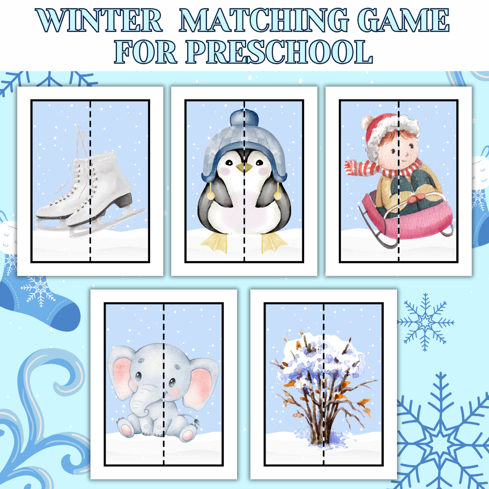 Winter Matching Game for Preschool