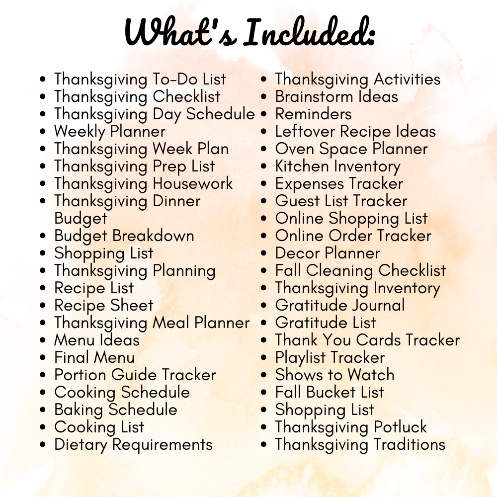 Green & Orange Thanksgiving Planner Printable PDF