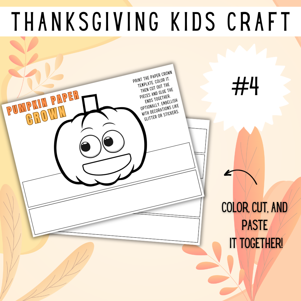 Printable Thanksgiving Kid Crafts PDF Pack