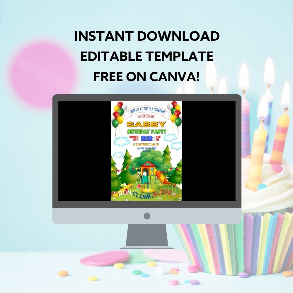 Playground Birthday Invitation Template Pack