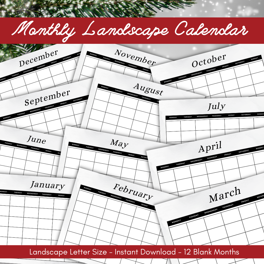 Black & White Christmas Planner Printable PDF